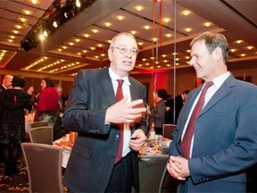 Mike Percy, left, a former Liberal MLA, has been named chief of staff by premier-designate Jim Prentice.