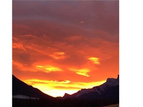 Herald environment reporter Colette Derworiz couldn’t help but pull over and snap this shot of the sunrise on her drive into the newsroom from Canmore Oct. 19.
