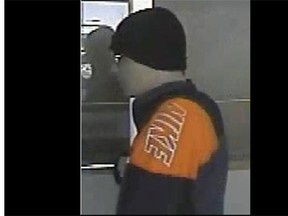 Police are searching for a suspect who robbed a bank in southwest Calgary in April.