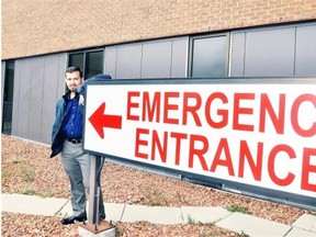 Dr. Paul Parks, seen here posing in front of the Medicine Hat Regional Hospital, says the acute-care system is, “once again on the edge of a dangerous cliff.”