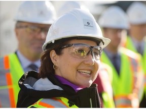 B.C. Premier Christy Clark attends a groundbreaking event for FortisBC’s Tilbury LNG facility expansion project in Delta on Tuesday. Clark’s government had earlier announced legislation to promote the “cleanest LNG facilities” in the world.