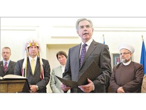 Jim Prentice named former Edmonton mayor Stephen Mandel and former Saskatchewan cabinet minister Gordon Dirks - neither of whom are MLAs - to his cabinet
