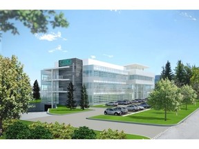 Rendering of Computer Modelling Group’s, new global headquarters, to be built at University Research Park in Calgary. Renderings courtesy of IBI Group Architects Engineers.