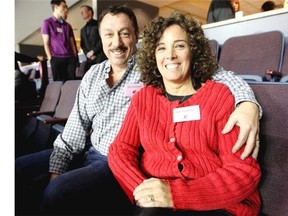Guy and Jane Gaudreau were on hand on Thursday night to watch as their son, Calgary Flames left winger Johnny Gaudreau, and teammates took on the Carolina Hurricanes at the Scotiabank Saddledome.