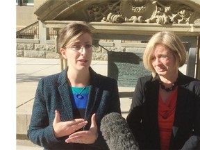 Stephanie McLean, the NDP candidate and NDP leader Rachel Notley.
