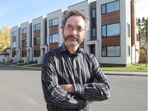 Stephen Barnecut is the architect of Parcside Townhomes at 3802, 16th Street S.W. Calgary city council is passing new rules to allow more of this sort of development, as a middle ground between side-by-side duplexes and apartment blocks.