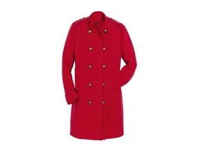 This red military-style coat by Lanvin, priced at $4,325, proves that this year’s coats can be both practical and pretty. Holt Renfrew