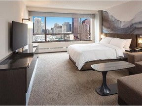 What one of the new renovated rooms at the Calgary Downtown Marriott Hotel will look like.