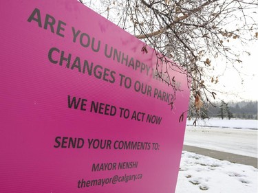 A fence is being built along an escarpment in a park near Britannia Drive S.W.