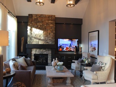 The great room in the Cascade show home by Calbridge Homes in Mahogany.