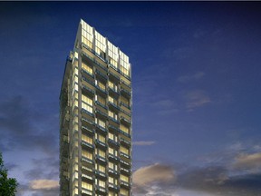 A new residential condo tower that will be built as part of the redevelopment plans for Mount Royal Village.