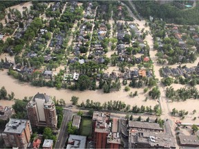 The inner city community of Roxboro lies underwater east of 4th street and adjacent to the Elbow River Friday June 21, 2013.