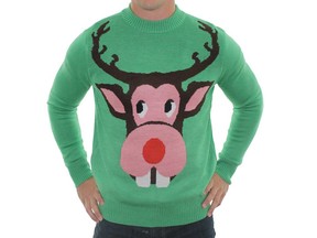 Bucktooth reindeer cotton sweater.