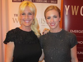 Cal1213 Whisper 2 The YWCA Why Whisper Gala, held Nov 20, was an enormous success and raised $500,000 for the YWCA.  Keynote speaker Erin Brockovich (left)  is pictured with gala chair Rebecca Morley.