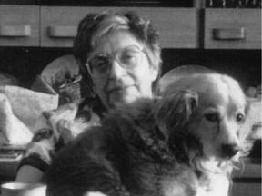 New information has come to light in the death of Calgary murder victim Florence Parkkari, who was killed in 1997. She is pictured with her dog Pika.