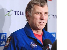 Canadian astronaut Dr. Dave Williams spoke to students  during We Day at the Saddledome in Calgary on Monday November 3, 2014.