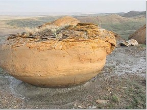 A Concretion at Red Rock Coulee. (Courtesy, Gordon Hunter)