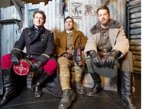 Cast members of the Pulitzer Prize winning opera Silent Night, Brett Polegato who plays Lt. Audebert, left, James Westman who plays Lt. Gordon, and Daniel Okulitch who plays Lt. Horstmayer at the Arrata Opera Centre in Calgary, on October 30, 2014.