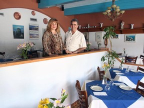 Maria and Andreas Nicolaides at Santorini in 2011.