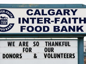 The Calgary Inter-Faith Food Bank sign.