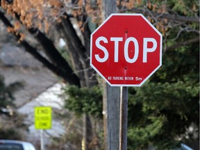 A stop sign in Calgary