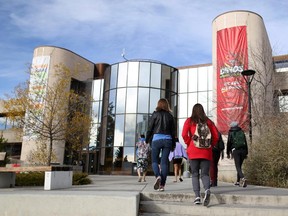 Students on University of Calgary campus.