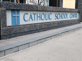 The Catholic school board offices sign.