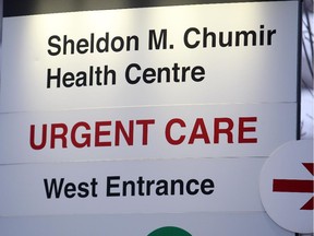 Gavin Young, Calgary Herald CALGARY, AB: NOVEMBER 11, 2014 - The sign outside the Sheldon M. Chumir Health Centre was photographed on Tuesday November 11, 2014. STK. Gavin Young/Calgary Herald (For City section story by None) Trax#