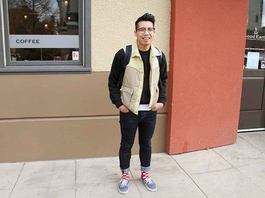 Weather permitting, opt for a vest and experiment with layering.