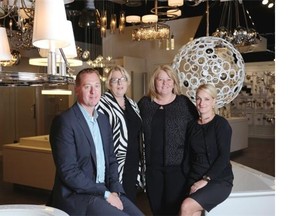 Keith Strachan, left, Allison Turcotte, Coreen Friesen and Wendy Beaty, far right, pose for a photo at Wolseley Studio in Calgary on November 5, 2014.