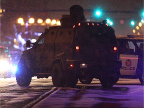 Police surround the Bank of Montreal in Mission early Wednesday evening after reports of a bank robbery.