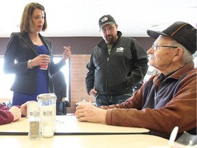 Wildrose Leader Danielle Smiths campaign with then-candidate Ian Donovan in Coaldale on March 30, 2012.