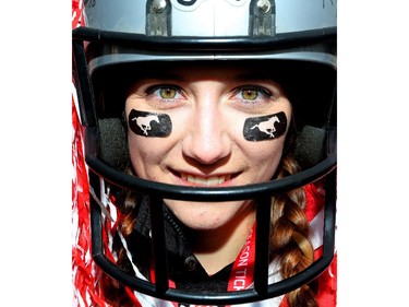 Kelly Stasiuk is ready for the Calgary Stampeders to take on the Edmonton Eskimos during the Western Final at McMahon Stadium November 23.