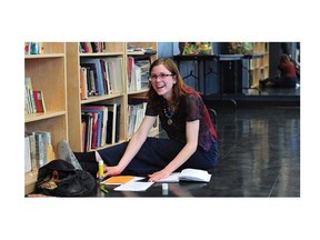 Grade 12 student Brianna Wright, 17, in directing class at Victoria School of Arts in Edmonton on May 23, 2014.