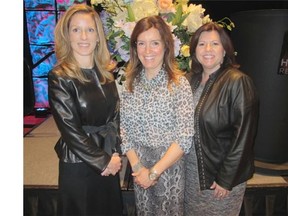 Pictured, from left, at the 2014 Wings of Hope luncheon, are Dr. Sarah Koles, keynote speaker Gill Deacon from the CBC and emcee Angela Knight, also from the CBC. The Wings of Hope Foundation has raised more than $1 million over the past five years for local breast cancer initiatives, particularly helping to ease the financial burdens faced by people living with breast cancer.