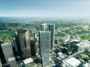A rendering shows the Telus Sky building that will go up in downtown Calgary.