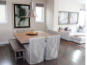 The rec room in the Davinci II show home by Baywest Homes in Riverstone of Cranston. Andrea Cox for the Calgary Herald.