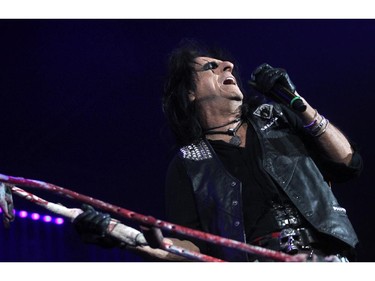 Rock legend Alice Cooper opened for Motley Crew at the Saddledome on November 19, 2014.