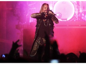Lead singer Vince Neil Motley Crue takes to the stage during a previous stop in Calgary on the  band's farewell tour