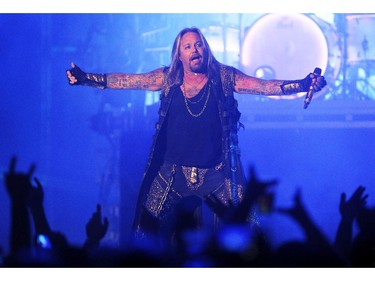 Lead singer Vince Neil of the legendary Motley Crue took to the stage in front of a sold out crowd at the Saddledome on November 19, 2014.