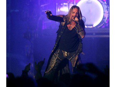 Lead singer Vince Neil of the legendary Motley Crue took to the stage in front of a sold out crowd at the Saddledome on November 19, 2014.