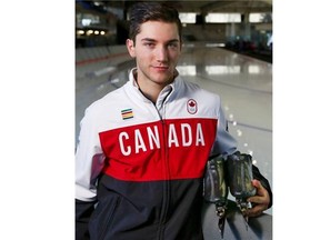 Vincent De Haitre poses for a portrait at the Calgary’s Olympic Oval on Wednesday. The sky’s the limit for the Cumberland, Ont. product, who has the potential to develop into one of new stars of long-track speedskating in Canada.