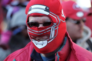 Calgary Stampeders fans during the Grey Cup Champions rally at City Hall in Calgary.