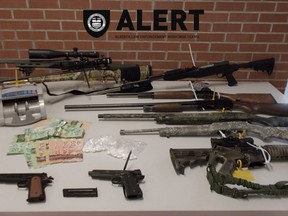 ALERT seized a cache of firearms from two southern Alberta homes following an investigation with Brooks RCMP.