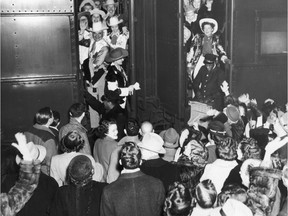 1948 - Special train carried Calgary Stampeder fans to Toronto for the 1948 Grey Cup.  Herald file photo.