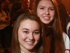 Jessica Squires, left, and Audrey Buston will lead the Calgary Fire into this year's Mac's Tournament.