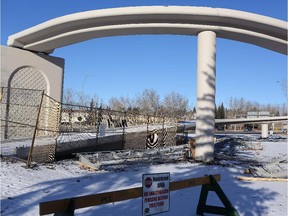A pedestrian overpass is being built on Shaganappi Trail in northwest Calgary.