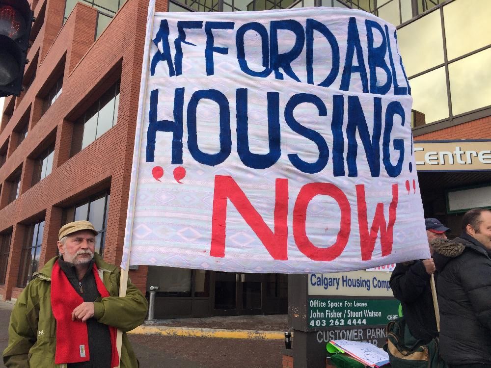 Protesters Rally To Draw Attention To Calgary's Housing Crisis ...