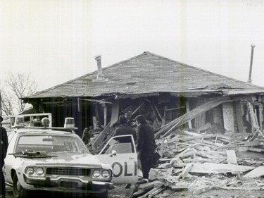 The remnants of the garage where Gagnon held police at bay.