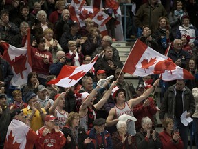 The crowd comes alive with Canadian pride at the 2014 Ford World Women's Curling Championship in Saint John, N.B.